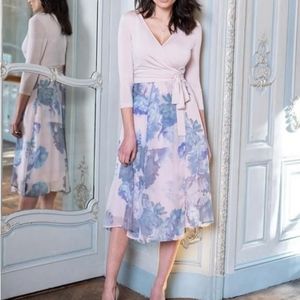 Seraphine Maternity Nursing LUXE Pastel Floral Wrap Dress
